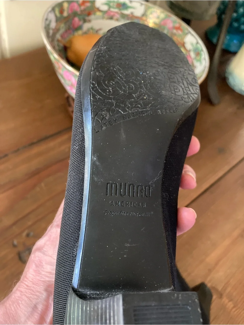 Munro Black Open-Toe Crossover Pumps